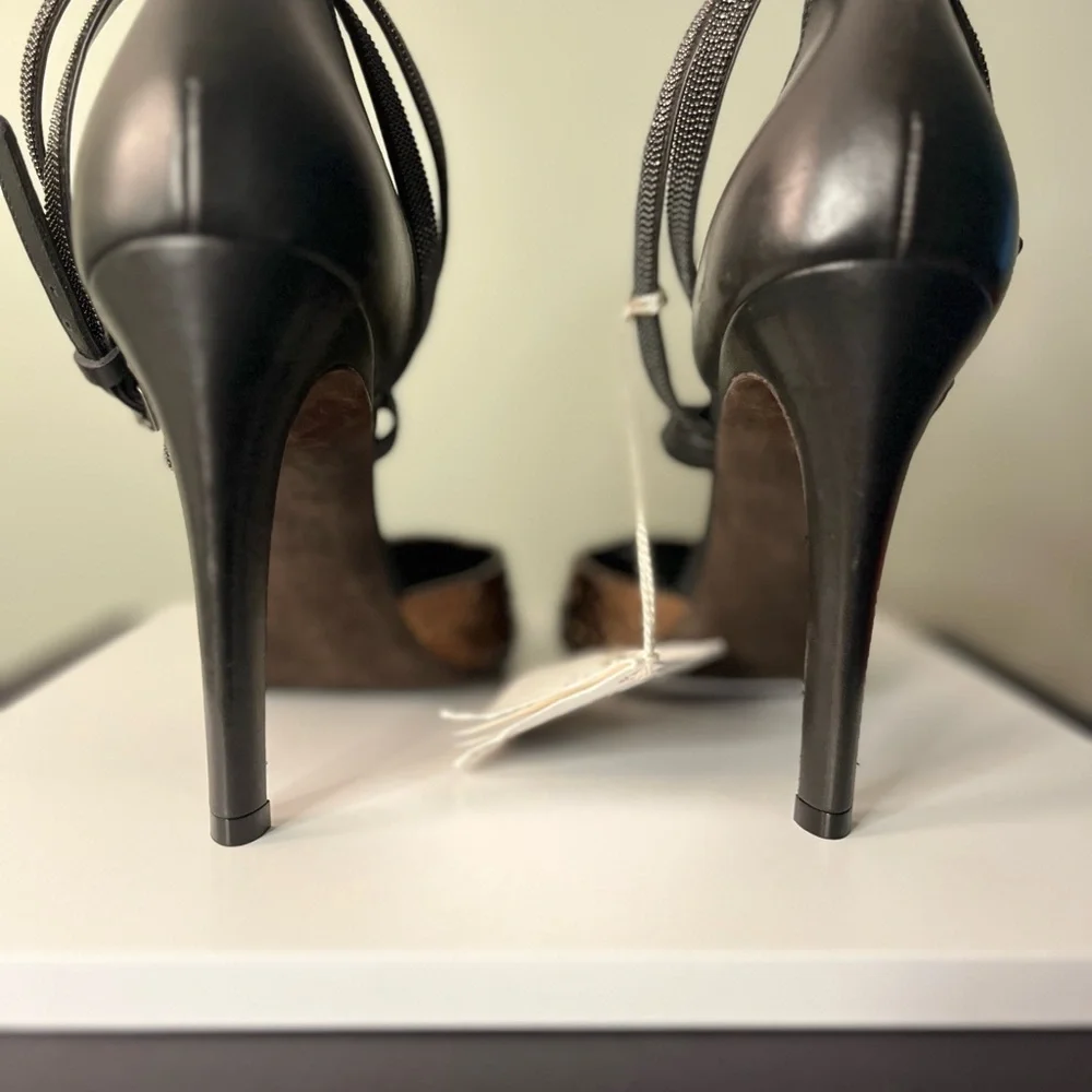 Brunello Cucinelli Bronze Python Heels - Picture 7 of 14